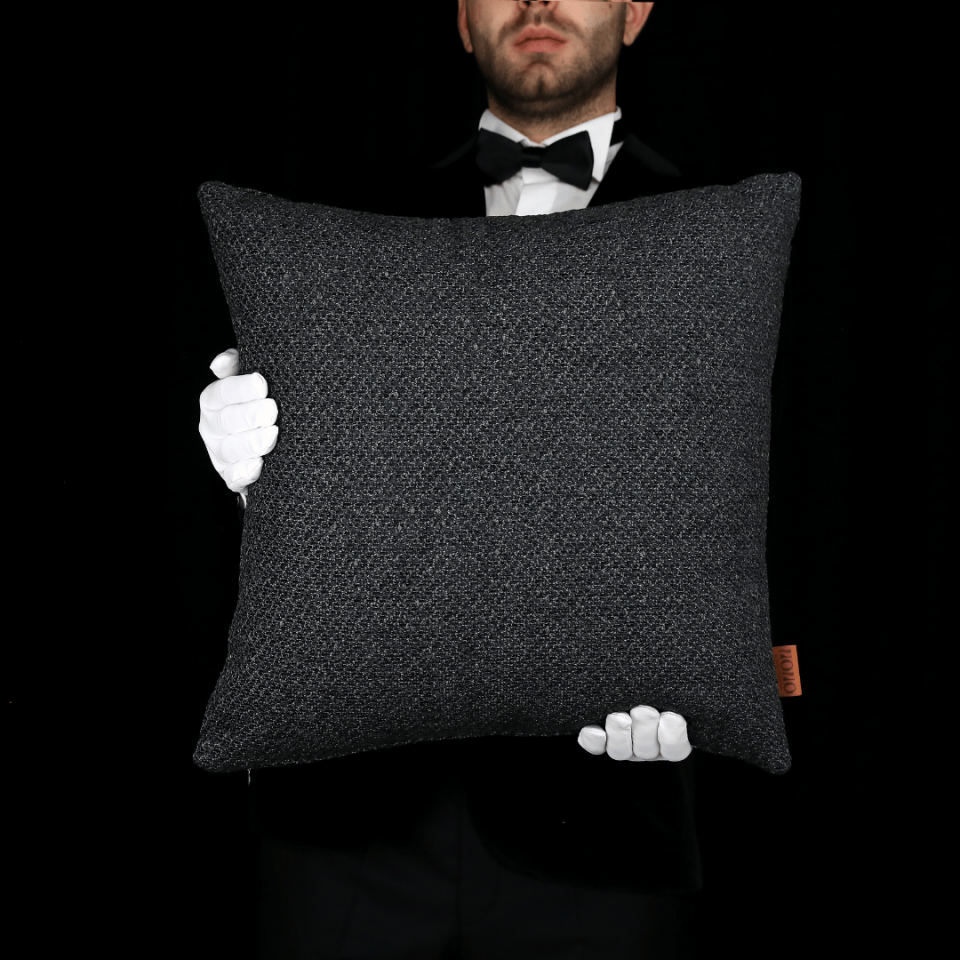 Mira Siyah Keten 6'lı Kırlent Seti