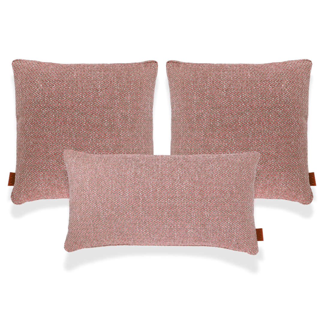 Mira Pembe Keten 3'lü Kırlent Seti