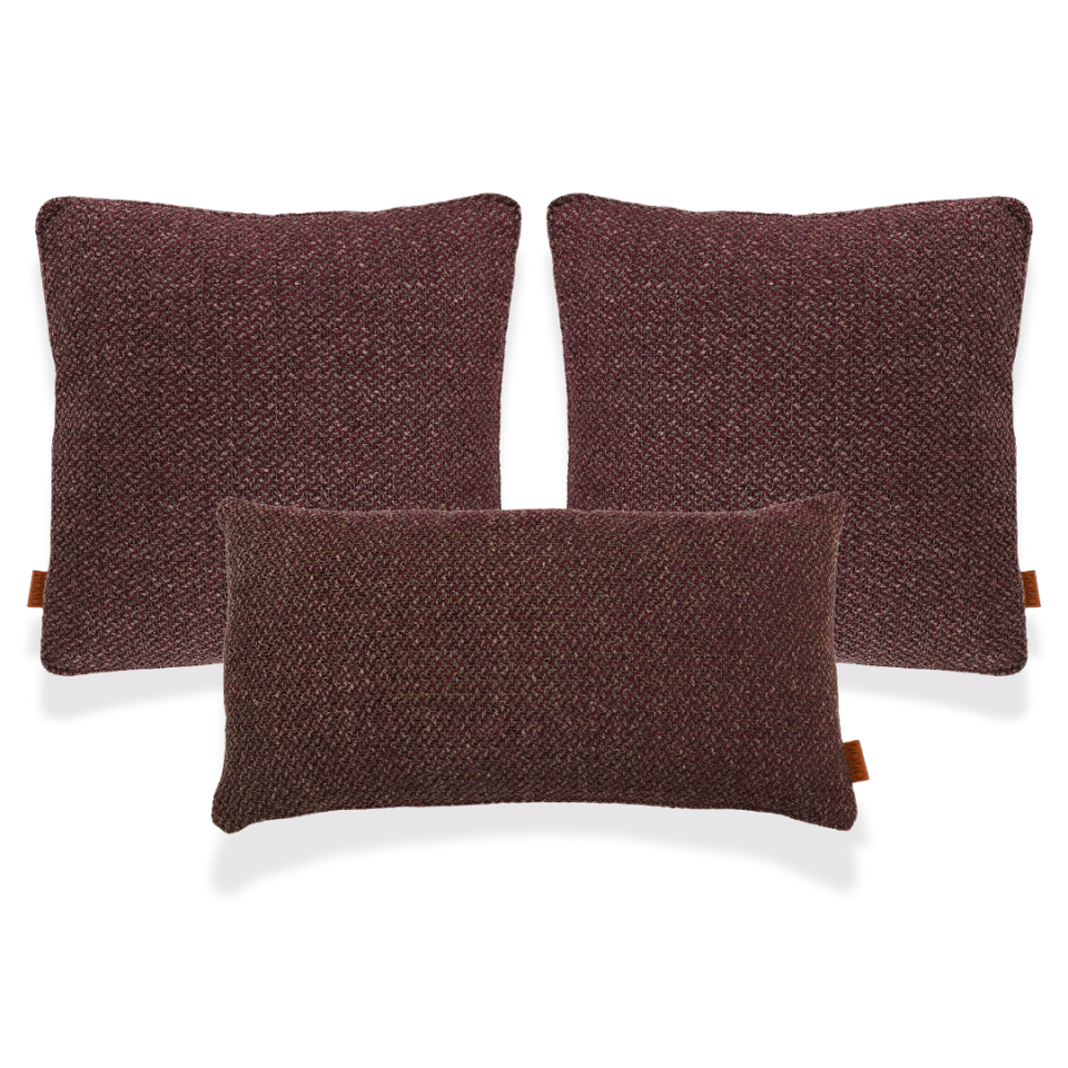 Mira Mürdüm Keten 3'lü Kırlent Seti