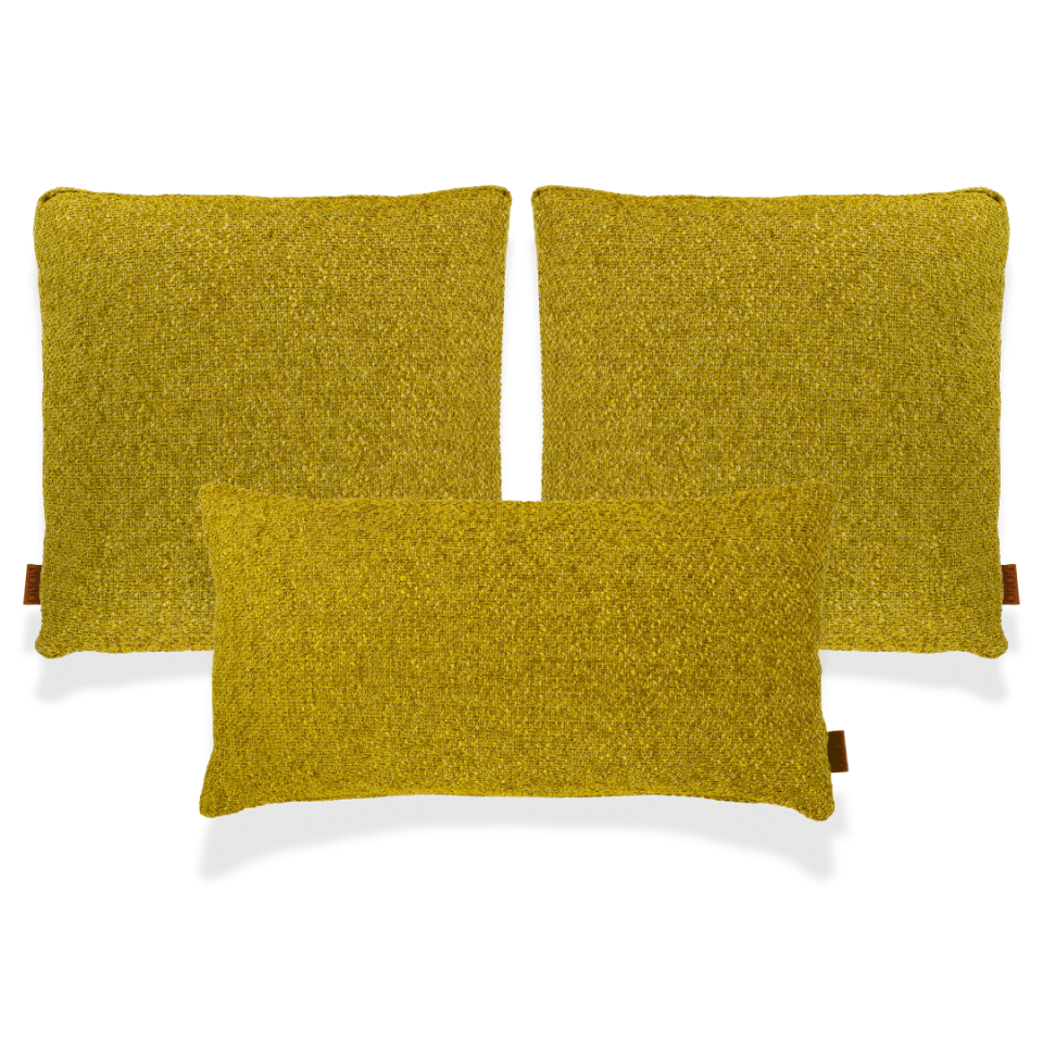 Mira Sarı Keten 3'lü Kırlent Seti