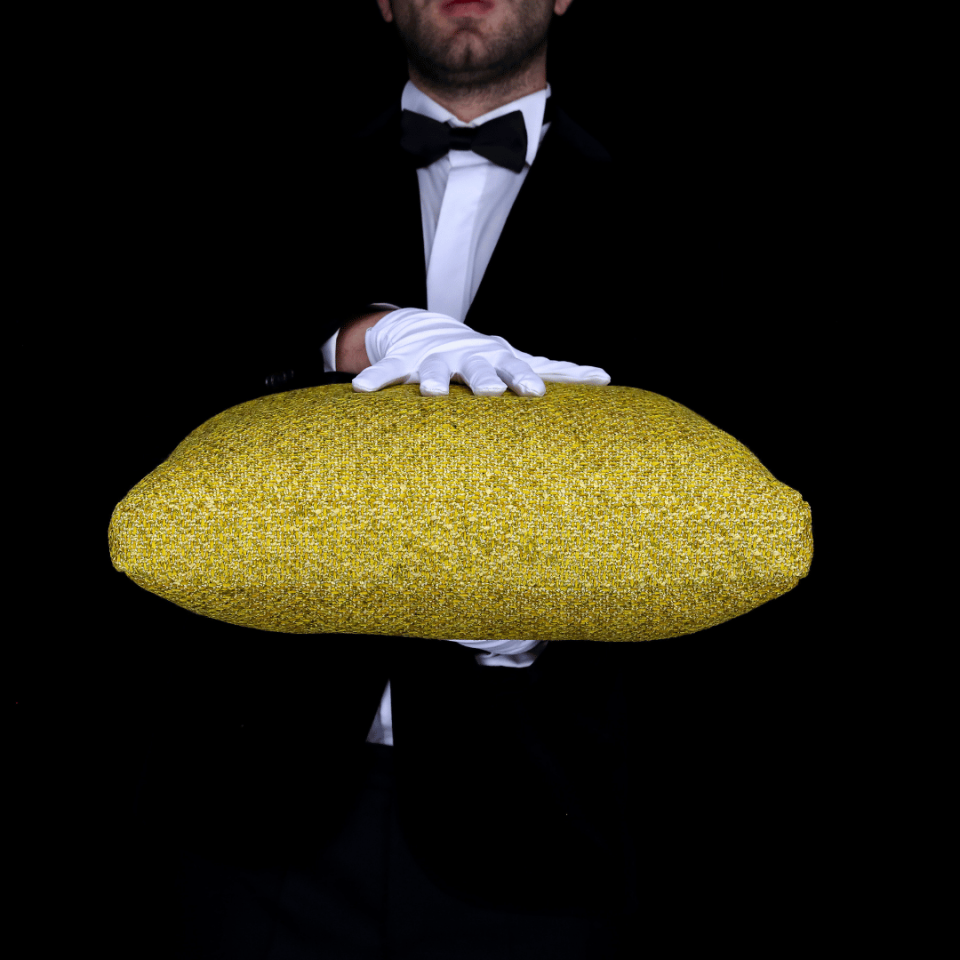 Mira Sarı Keten 3'lü Kırlent Seti