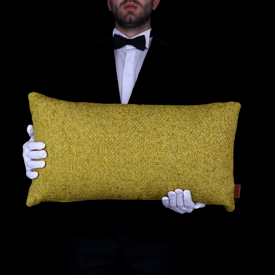 Mira Sarı Keten 3'lü Kırlent Seti