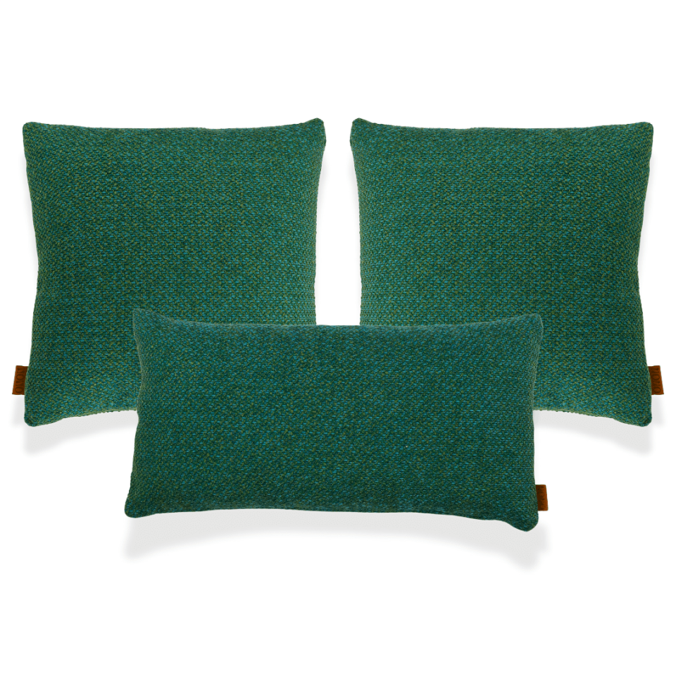 Mira Yeşil Keten 3'lü Kırlent Seti